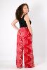 Pantalon fendu fluide rouge à motif oriental style hippie chic